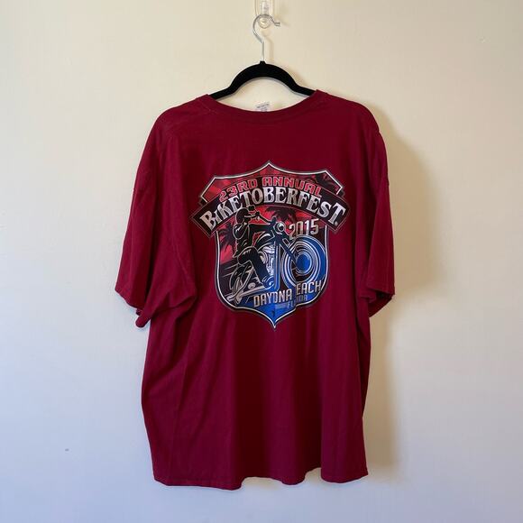 Biketoberfest 2XL red biker cotton short sleeve t-shirt punk motorcycle FL - Picture 5 of 7